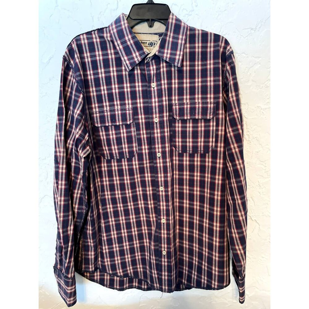 Urban Up‎ Long-Sleeve Button-Up Plaid Men's Sirt.  Size Large